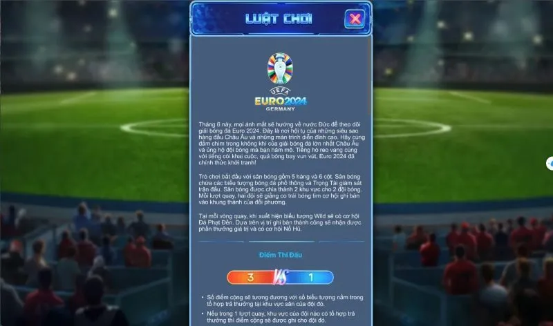 Luật chơi nổ hũ Euro 2024 Sky88