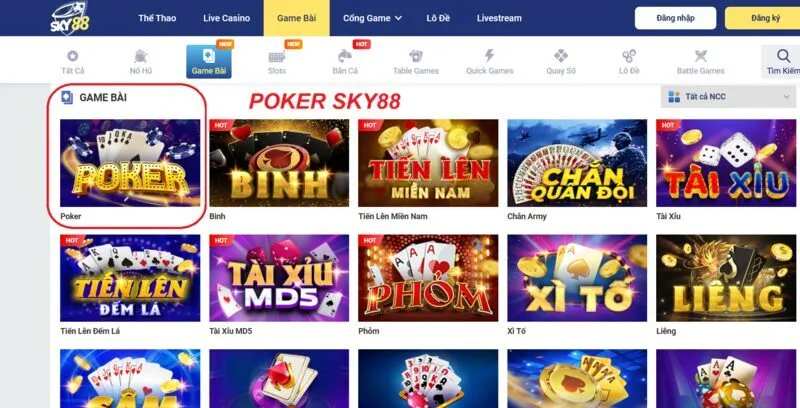 Giới thiệu về trò chơi Poker Sky88